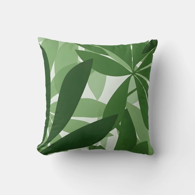 botanical leaf fresh green interior throw pillow (Front)
