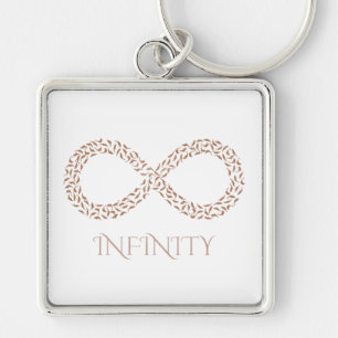 Botanical Leaf Infinity Symbol Modern Nature Keychain