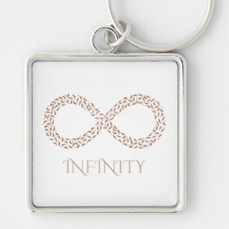 Botanical Leaf Infinity Symbol Modern Nature Keychain