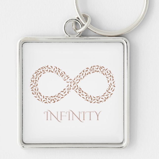 Botanical Leaf Infinity Symbol Modern Nature  Keychain (Front)
