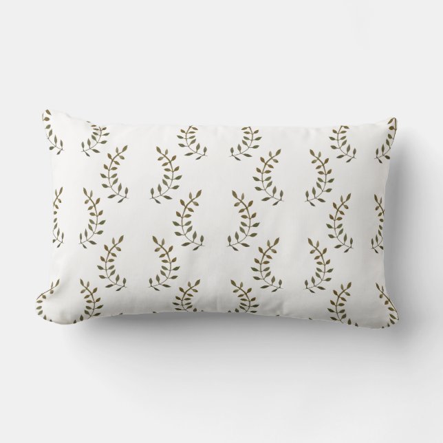 Botanical Leaf Painting Throw Pillow (Front)