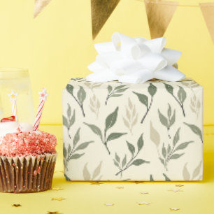 Botanical Leaf Seamless Pattern Design Wrapping Paper