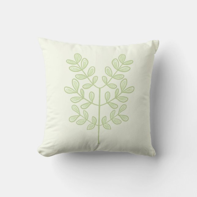 Botanical Leaf Throw Pillow (Front)