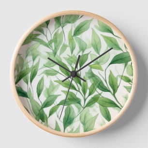 Botanical Leaf Wall Clock