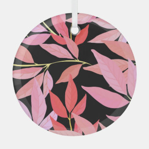 Botanical leaves, colourful seamless pattern. glass ornament