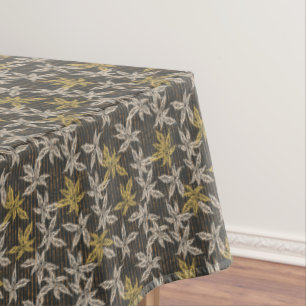 Botanical leaves Complex maximalist black Tablecloth