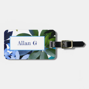 Botanical, Leaves Luggage Tag w/ leather