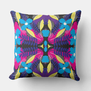 Botanical Leaves Pattern Throw Pillow