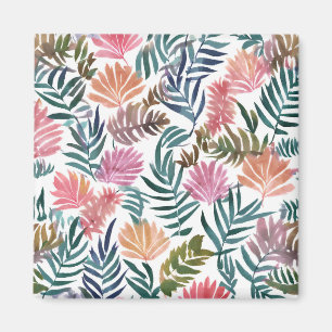Botanical Leaves Watercolor Floral Colourful Cut Magnet