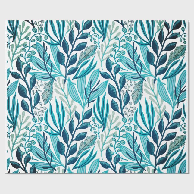 Botanical Leaves Wrapping Paper (Flat)