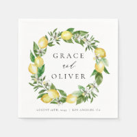 Botanical Lemon and Greenery Wreath Wedding