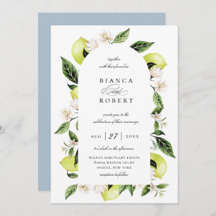 Botanical Lemon Arch Frame Wedding Invitation