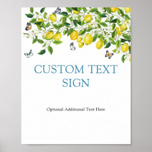 Botanical Lemon Baby Shower Custom Text Sign