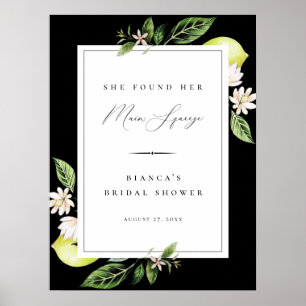 Botanical Lemons Main Squeeze Bridal Shower Poster