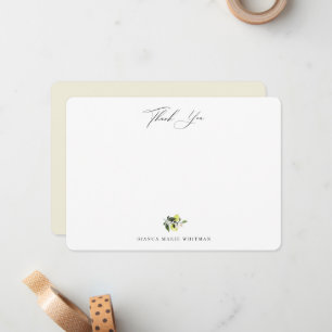 Botanical Lemons Thank You Note Card