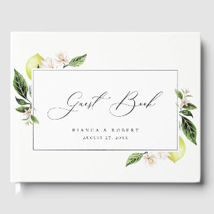 Botanical Lemons Wedding Guest Book