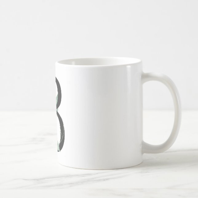 Botanical Letter 'B', Nature-Inspired Monogram Art Coffee Mug (Right)