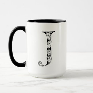 Botanical Letter J Mug, Art by Elizabeth Sampson Mug