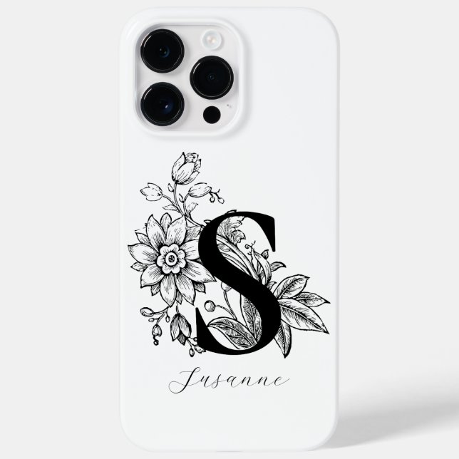 Botanical Letter S Monogram Name    Case-Mate iPhone Case (Back)