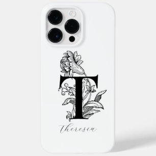 Botanical Letter T Monogram Name Case-Mate iPhone 14 Pro Max Case