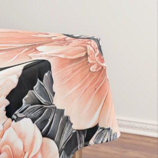 Botanical Light Peach Floral Pattern Tablecloth