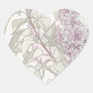 Botanical Lilac Heart Sticker