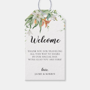Botanical Lily Floral Wedding Welcome Bag Gift Tags