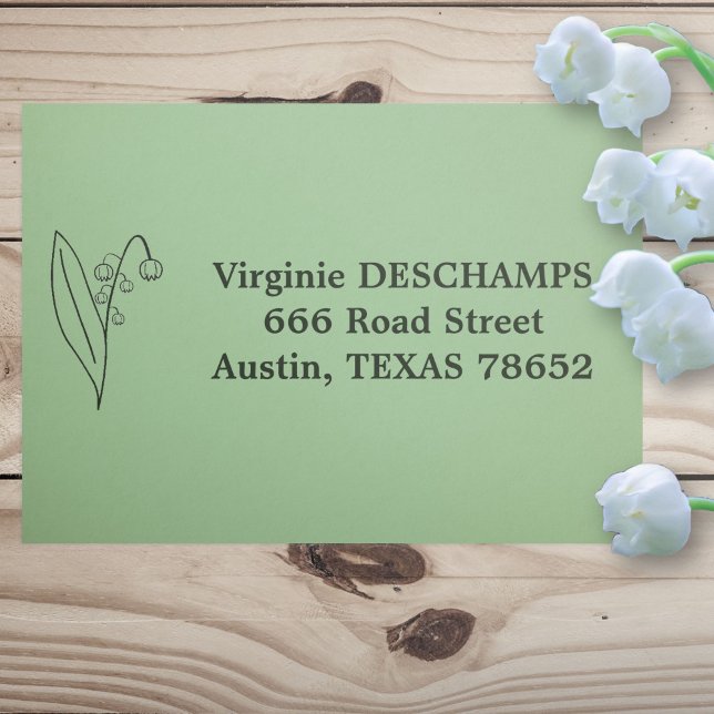 Botanical Lily of the Valley Line Art Flower Self-inking Stamp (Botanical Lily of the Valley Line Art Self-inking Stamp)