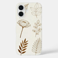 Botanical Line Art Phone Case – Minimalist Floral