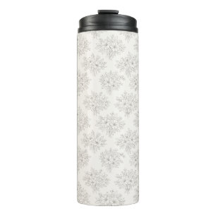 Botanical Line Bouquet Pattern Thermal Tumbler