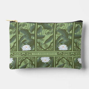 Botanical Lotus Panel Pattern - The White Lotus Accessory Pouch