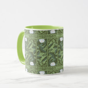 Botanical Lotus Panel Pattern - The White Lotus Mug