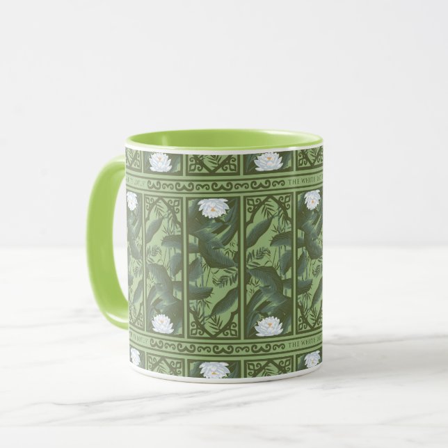 Botanical Lotus Panel Pattern - The White Lotus Mug (Front Left)