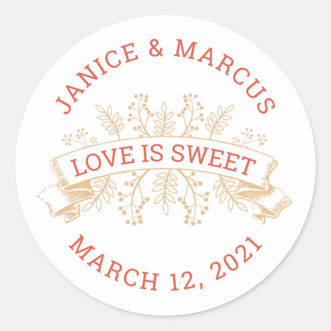 Botanical Love is Sweet Stickers (Front)