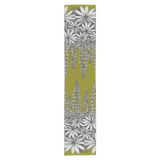 Botanical Lupine Mustard Yellow Table Runner