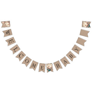 Botanical magnolia floral  bunting flags