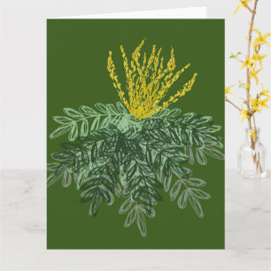 Botanical Mahonia Shrub Hand Drawn Green Card
