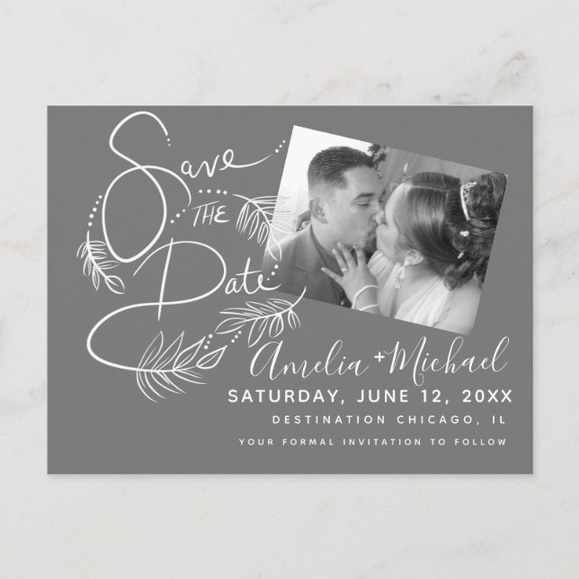 Botanical Markings Script Photo  Postcard (Front)