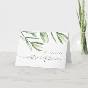 Botanical Matron of Honor WeddingProposal Cards