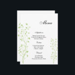 Botanical Menu Card<br><div class="desc">Menu card is shown with a lovely botanical branch print,  shown on the white signature matte card paper.
Script and standard text in a black colour. 
Customize the menu items and change the items to yours with this template.



Licensed Print</div>