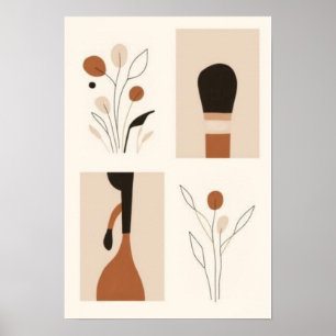 Botanical Minimalist Wall Art Set Abstract Flora