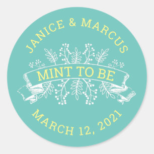 Botanical Mint to Be Favour Stickers