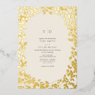 Botanical Monogram Initials Off White Wedding
