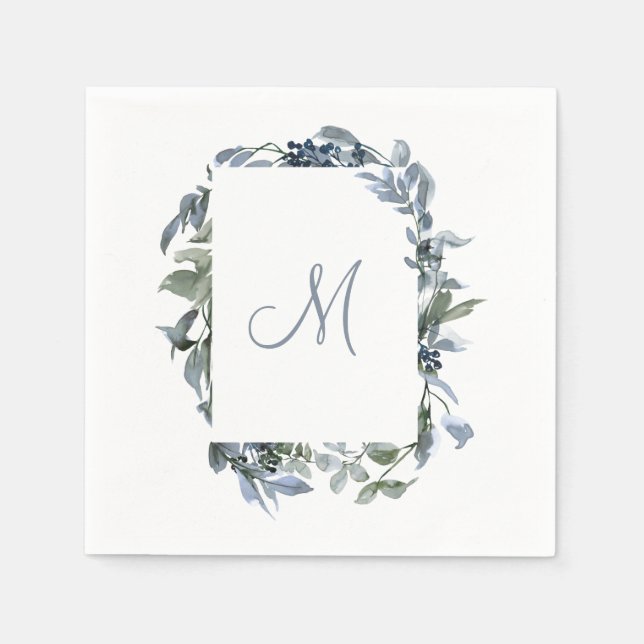 Botanical Monogram Napkin (Front)