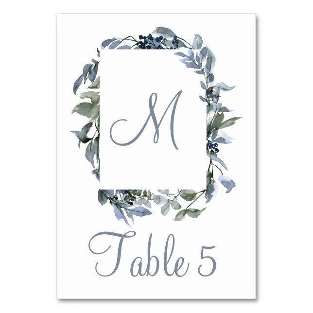Botanical Monogram Table Number (Front)