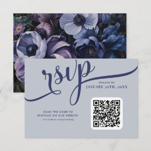 Botanical Moonlight Gothic Floral Wedding RSVP Card