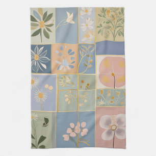 Botanical Mosaic in Bloom Kitchen Towel