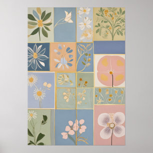 Botanical Mosaic in Bloom Poster
