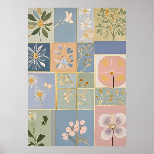 Botanical Mosaic in Bloom Poster (Front)
