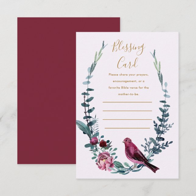 Botanical Mother's Blessing Card Prayers Note Card (Front/Back)